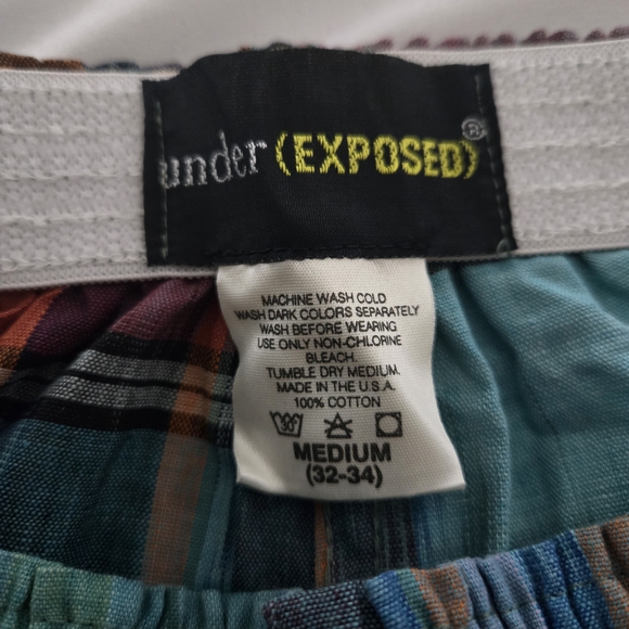 🧡 2/$7 or 3/$11 Under Exposed Brand Colorful Plaid Womens Boxers, NWT - Picture 3 of 3